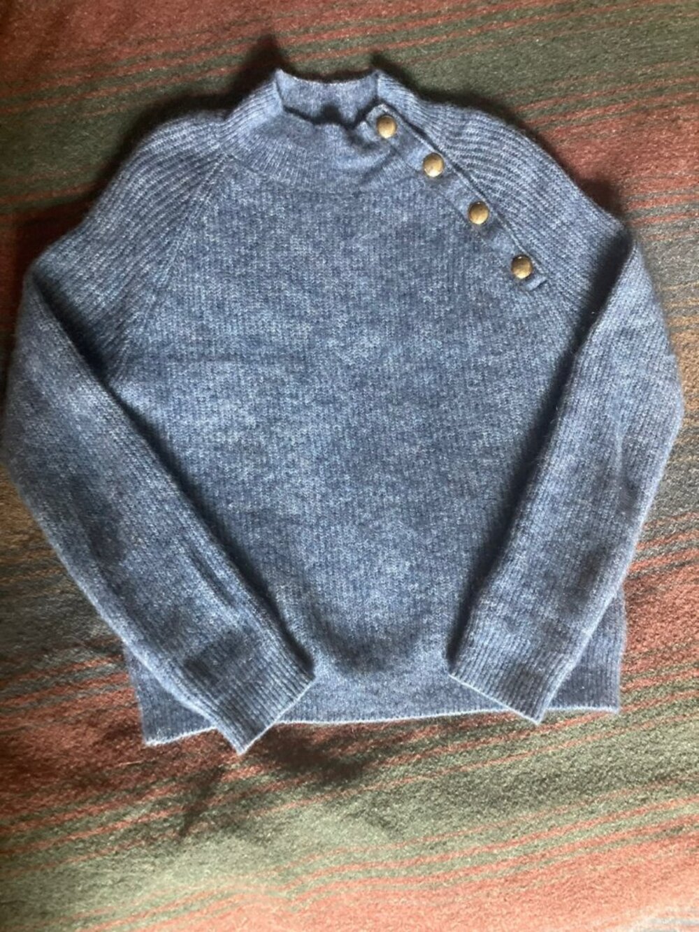 Sezane Trudy Jumper Size XS Blue Long Sleeve Sweater Mohair/Alpaca Wool Blend